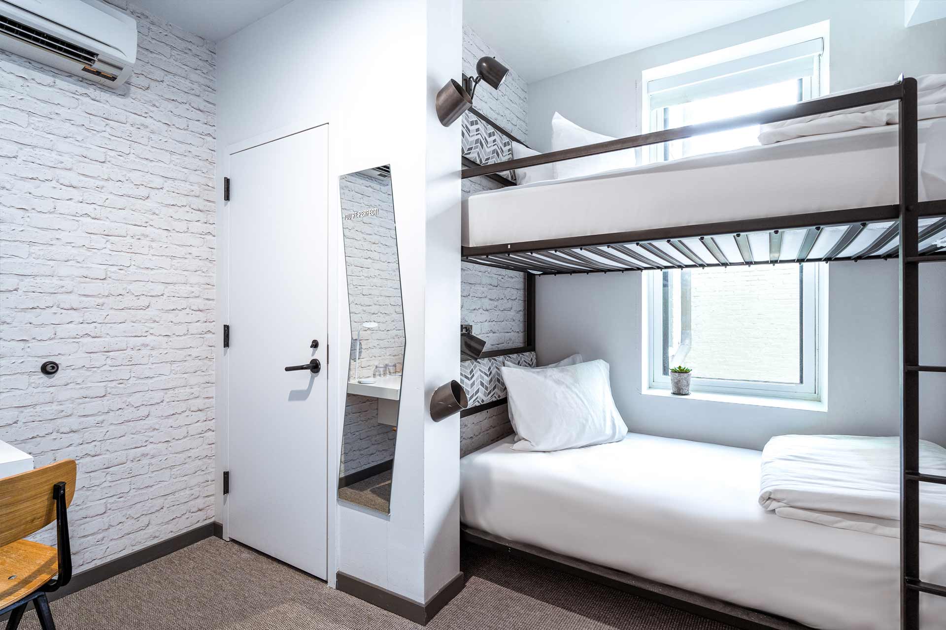 guest room with bunk beds